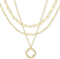 Layered Gold Necklaces for Women, Stackable Dainty 14K Gold Silver Plated Trendy Circle Paperclip Chain Pendant Choker Necklace,Simpl Diamond Cross Bow Jewelry Set Gifts for Women